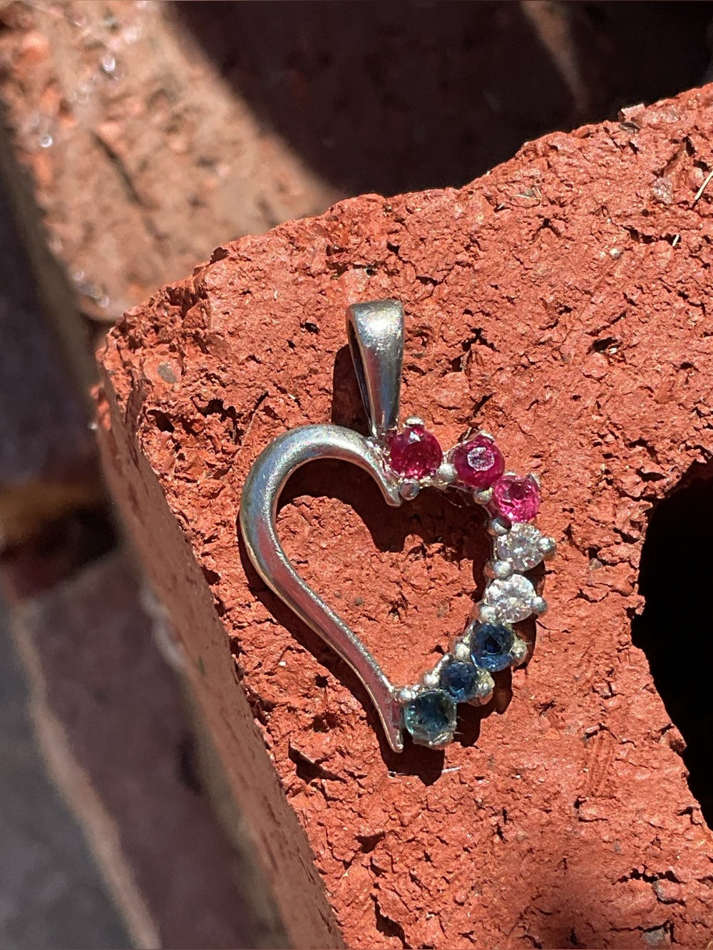 Ruby and Sapphire .925 Silver Pendant
